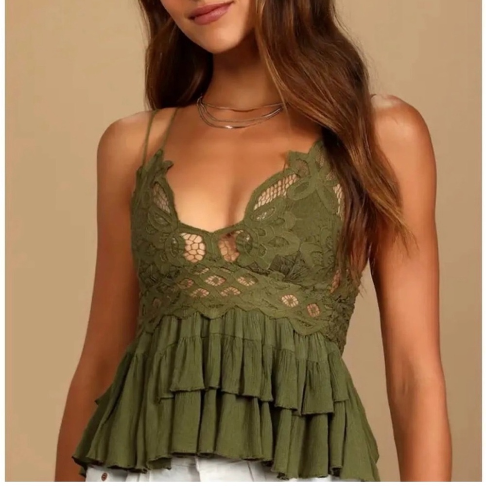 NWT Free People Adella Cami in Olive